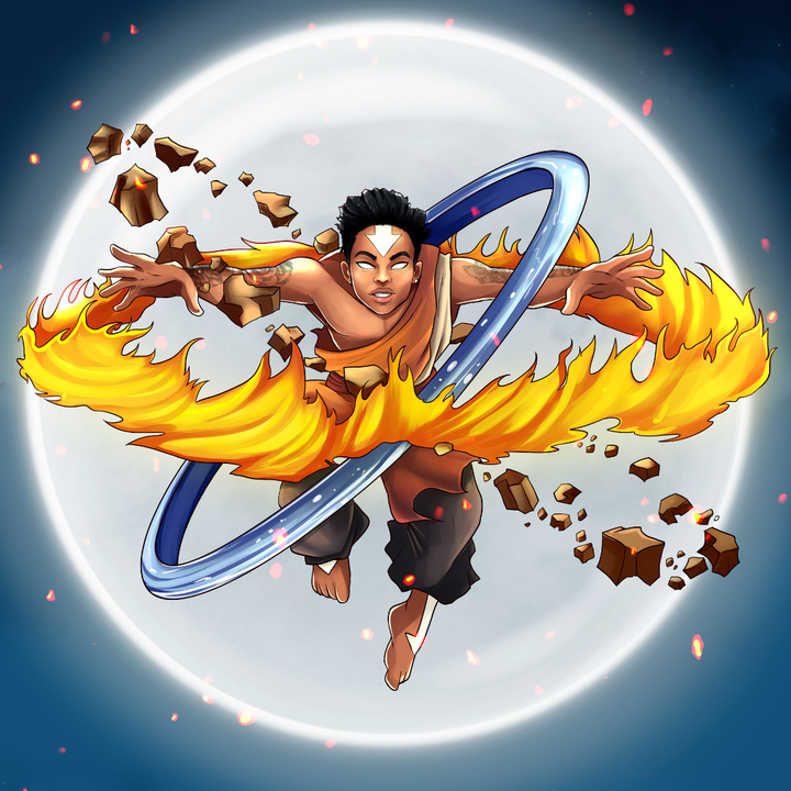 THE MIGHTY BENDER - AVATAR CUSTOM DRAWING , Aang, Avatar, Avatar Custom Drawing, Earth bender, product:turn-me-bender-avatar