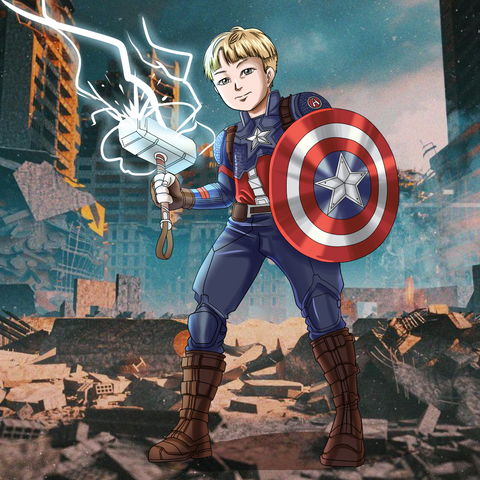 THE YOUNG CAPTAIN AMERICA - MARVEL COMICS CUSTOM DRAWING , Captain America, Marvel Custom Drawing, Marvel Hero, product:turn-me-marvel-hero