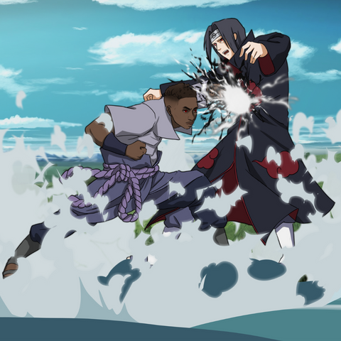 A BATTLE OF THE UCHIHA CLAN - NARUTO CUSTOM DRAWING , Itachi, Itachi Uchiha, naruto, Naruto Custom Anime Portrait, Naruto Custom Drawing, product:turn-me-ninja, Sasuke