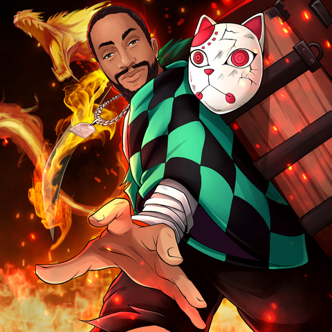 THE DRAGON ON FIRE - DEMON SLAYER CUSTOM DRAWING , Demon Slayer, Demon Slayer Custom Drawing, product:turn-me-demon-slayer, Tanjiro, Tanjiro Kamado