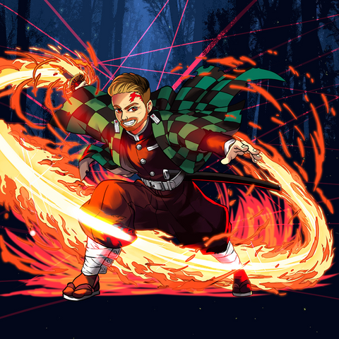 THE DANCE OF FIRE GOD - DEMON SLAYER CUSTOM PORTRAIT , Demon Slayer, Demon Slayer Custom Drawing, product:turn-me-demon-slayer, Tanjiro