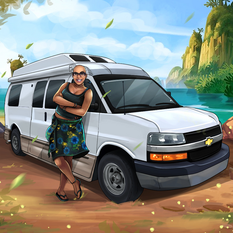 HAPPY MOM WITH FAMILY TRIP - FAMILY CUSTOM DRAWING , Custom Drawing, other, product:turn-me-other