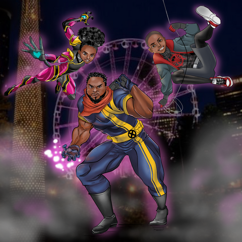 THE MARVEL SUPERHERO FAMILY - MARVEL CUSTOM DRAWING , Marvel Custom Drawing, Marvel Hero, product:turn-me-marvel-hero, Spider-Man, X-Men