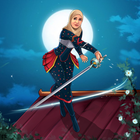 A SWORDS MAN OF THE MOON - SWORD ART ONLINE CUSTOM DRAWING , Asuna, product:turn-me-sao, SAO Custom Drawing, Sword Art Online