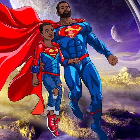 LIKE FATHER LIKE SON - DC COMICS CUSTOM DRAWING , DC Custom Drawing, product:turn-me-dc-hero, Superman