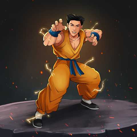 A FIGHTER OF THE EARTH - DRAGON BALL CUSTOM PORTRAIT , Dragon Ball, Dragon Ball Z, Goku, product:turn-me-saiyan