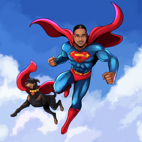 THE STRONGEST SUPER DUO - DC COMICS CUSTOM DRAWING , DC Custom Drawing, DC hero, product:turn-me-dc-hero, Superman