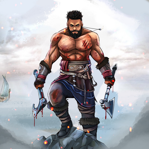 THE VALHALLA WARRIOR - ASSASSIN CREED CUSTOM DRAWING , Assassin's Creed, Assassin's Creed Custom Drawing, Assassin's Creed Valhalla, other, product:turn-me-other