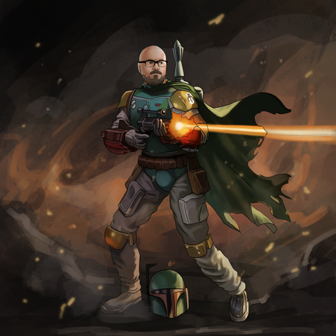 THE HERO OF THE WAR - STAR WARS CUSTOM DRAWING , Boba Fett, other, product:turn-me-other-gold, Star Wars