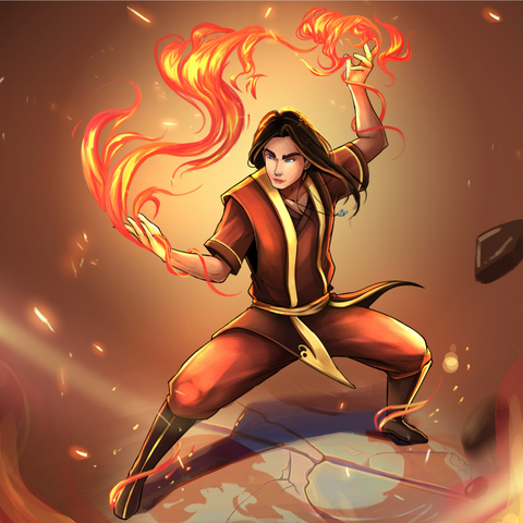 THE POWER OF FIRE GIRL - AVATAR CUSTOM DRAWING , Avatar, Avatar Custom Drawing, Fire Bender, product:turn-me-bender-avatar