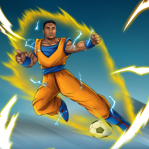 A FOOTBALLER WITH SAIYAN POWER - DRAGON BALL CUSTOM DRAWING , Dragon Ball, Dragon Ball Custom Drawing, Goku, product:turn-me-saiyan