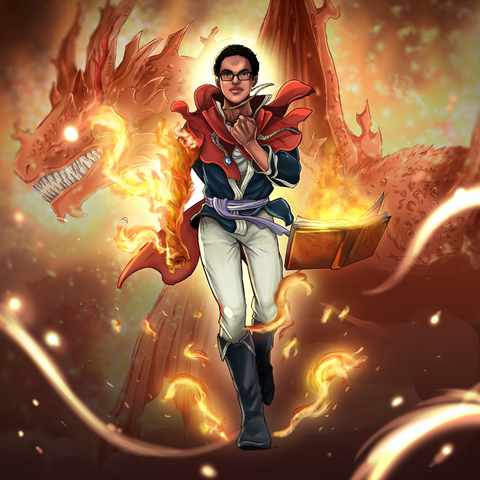 DRAGON FIRE MAGIC - BLACK CLOVER CUSTOM DRAWING , Black Clover, Black Clover Custom Drawing, Fuegoleon, product:turn-me-magic-knight