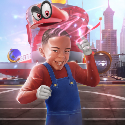 SUPER MARIO KID - CUSTOM DRAWING , Custom Artwork, Custom Drawing, Mario, other, product:turn-me-other-gold