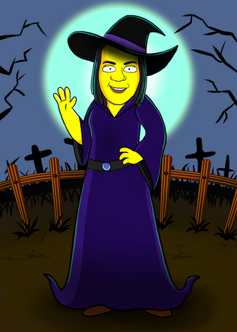 Beautiful Witch , Beautiful Witch, Halloween, product:turn-me-yellow, Simpson