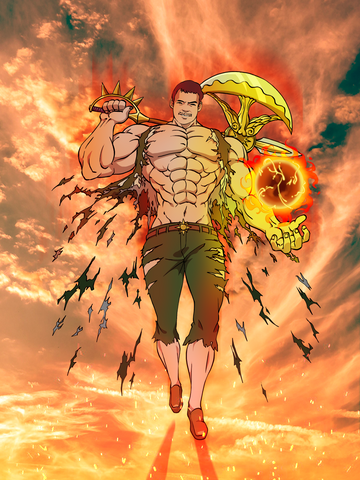 The Lion's Sin of Pride - The Seven Deadly Sins Custom Drawing , Escanor, product:turn-me-deadly-sin, Seven deadly sins, The Lion's Sin of Pride, The Seven Deadly Sins Custom Drawing