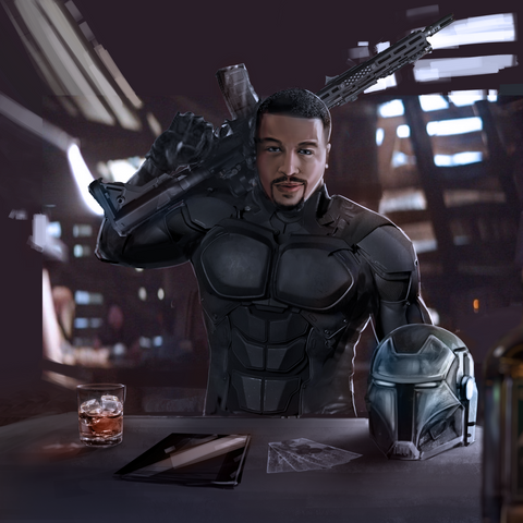 Warm & Cold - Star Wars Custom Anime Portrait , Mandalorian, product:turn-me-other-gold, Star Wars, Star Wars Custom Anime Portrait, Warm & Cold