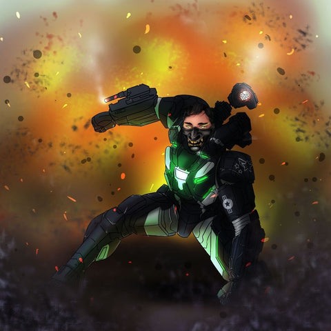 MARVEL'S WAR MACHINE - MARVEL CUSTOM ARTWORK , Marvel Custom Drawing, Marvel's War Machine, product:turn-me-marvel-hero, War machine