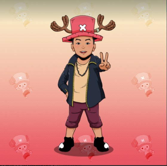 WOWWWW - ONEPIECE CUSTOM ARTWORK , Chopper, One Piece, One Piece Cartoon Illustration, One Piece Custom Anime Portrait, One Piece Custom Drawing, One Piece Customized Portrait, One Piece Personalized Digital Portraits, product:turn-me-pirate