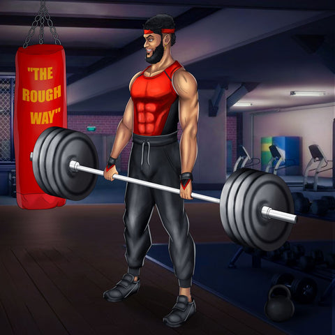 The Rough Way - Custom Anime Portrait , Custom Anime Portrait, product:turn-me-other, The Rough Way, the strongest man, weightlifter