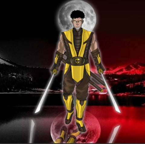 SCORPION - MORTAL KOMBAT CUSTOM ASRTWORK , Mortal Kombat, Mortal Kombat Custom Anime Portrait, Mortal Kombat Portrait Illustration, product:turn-me-other, Scorpion