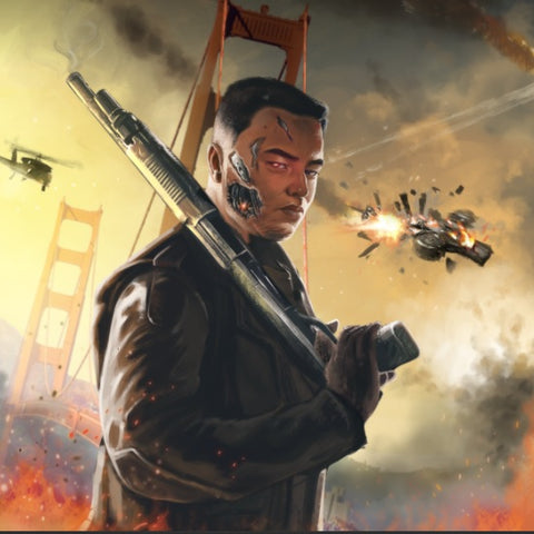 I'LL BE BACK - TERMINATOR CUSTOM ARTWORK , product:turn-me-other-gold, Terminator, The Terminator Portrait Illustration