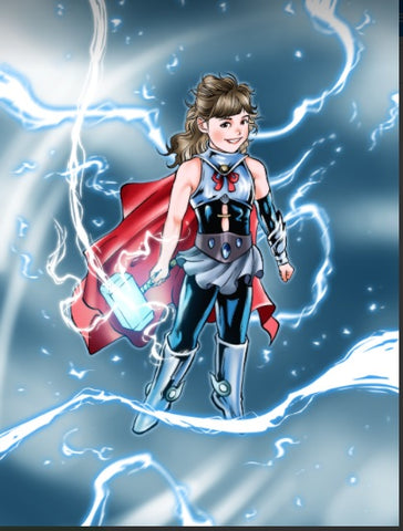MINI THOR - MARVEL CUSTOM ARTWORK , Marvel Custom Drawing, Marvel Hero, Marvel hero Customized Portrait, Marvel Personalized Digital Portraits, Marvel Universe, product:turn-me-marvel-hero, Thor