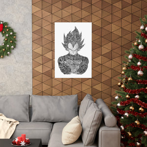 VEGETA (WITH STORY) BLACK & WHITE POSTER VEGETA (WITH STORY) BLACK & WHITE POSTER