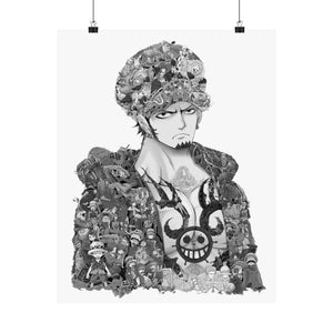 TRAFALGAR LAW BLACK & WHITE POSTER TRAFALGAR LAW BLACK & WHITE POSTER