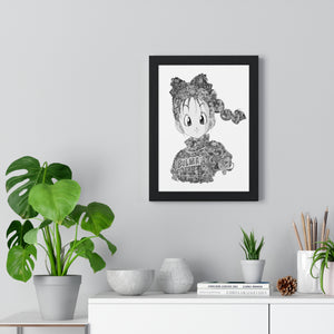 BULMA BLACK & WHITE FRAMED POSTER BULMA BLACK & WHITE FRAMED POSTER