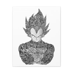VEGETA (WITH STORY) BLACK & WHITE CANVAS VEGETA (WITH STORY) BLACK & WHITE CANVAS