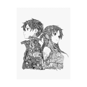 KIRITO ASUNA BLACK & WHITE POSTER KIRITO ASUNA BLACK & WHITE POSTER