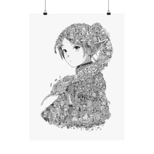 FRIEREN BLACK & WHITE POSTER FRIEREN BLACK & WHITE POSTER