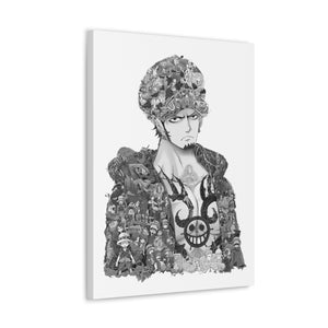 TRAFALGAR LAW BLACK & WHITE CANVAS TRAFALGAR LAW BLACK & WHITE CANVAS