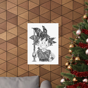 KID GOKU BLACK & WHITE POSTER KID GOKU BLACK & WHITE POSTER