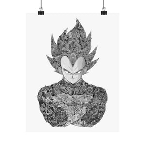 VEGETA (WITH STORY) BLACK & WHITE POSTER VEGETA (WITH STORY) BLACK & WHITE POSTER