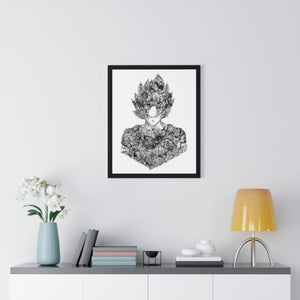 GOKU BLACK & WHITE FRAMED POSTER (with colored eyes) GOKU BLACK & WHITE FRAMED POSTER (with colored eyes)
