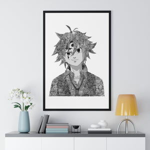 MELIODAS BLACK & WHITE FRAMED POSTER MELIODAS BLACK & WHITE FRAMED POSTER