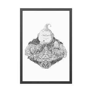 FAT BUU BLACK & WHITE FRAMED POSTER FAT BUU BLACK & WHITE FRAMED POSTER
