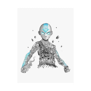 AANG BLACK & WHITE POSTER (Colored Eyes And Arms) AANG BLACK & WHITE POSTER (Colored Eyes And Arms)