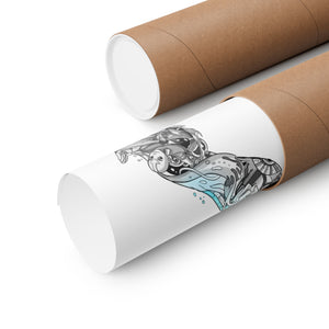 AANG BLACK & WHITE POSTER (Colored Eyes And Arms) AANG BLACK & WHITE POSTER (Colored Eyes And Arms)