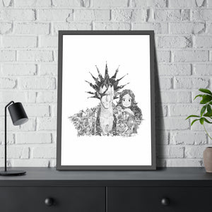 KENPACHI BLACK & WHITE FRAMED POSTER KENPACHI BLACK & WHITE FRAMED POSTER