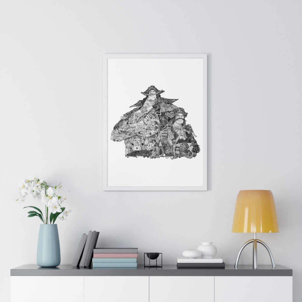 WHITEBEARD ROGER BLACK & WHITE FRAMED POSTER WHITEBEARD ROGER BLACK & WHITE FRAMED POSTER