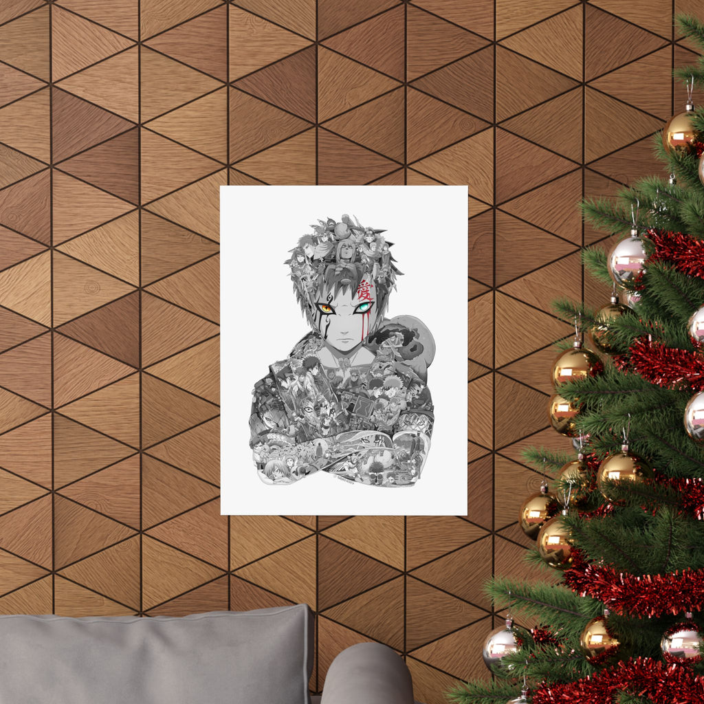 GAARA BLACK & WHITE POSTER (with colored eyes) GAARA BLACK & WHITE POSTER (with colored eyes)