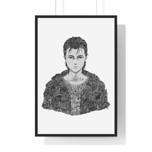 EREN YEAGER BLACK & WHITE FRAMED POSTER EREN YEAGER BLACK & WHITE FRAMED POSTER