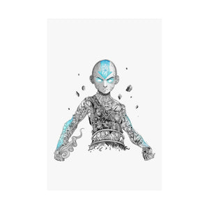 AANG BLACK & WHITE POSTER (Colored Eyes And Arms) AANG BLACK & WHITE POSTER (Colored Eyes And Arms)