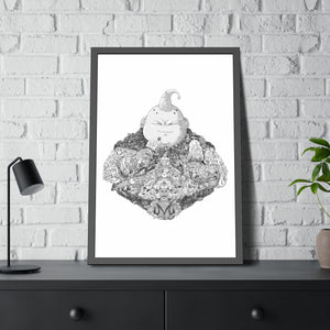FAT BUU BLACK & WHITE FRAMED POSTER FAT BUU BLACK & WHITE FRAMED POSTER