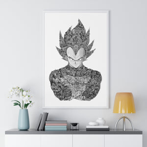 VEGETA (WITH STORY) BLACK & WHITE FRAMED POSTER VEGETA (WITH STORY) BLACK & WHITE FRAMED POSTER