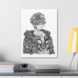 TRAFALGAR LAW BLACK & WHITE CANVAS TRAFALGAR LAW BLACK & WHITE CANVAS