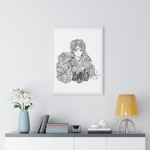 SESSHOMARU BLACK & WHITE FRAMED POSTER SESSHOMARU BLACK & WHITE FRAMED POSTER
