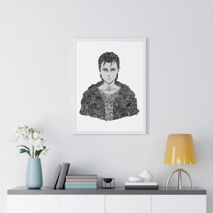 EREN YEAGER BLACK & WHITE FRAMED POSTER EREN YEAGER BLACK & WHITE FRAMED POSTER